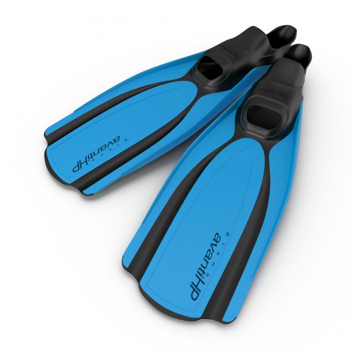 3D Swim Fins 2 Blue 2 model